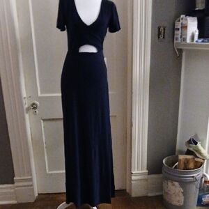 NWT Love By Design Navy Cutout Maxi Dress Slinky M